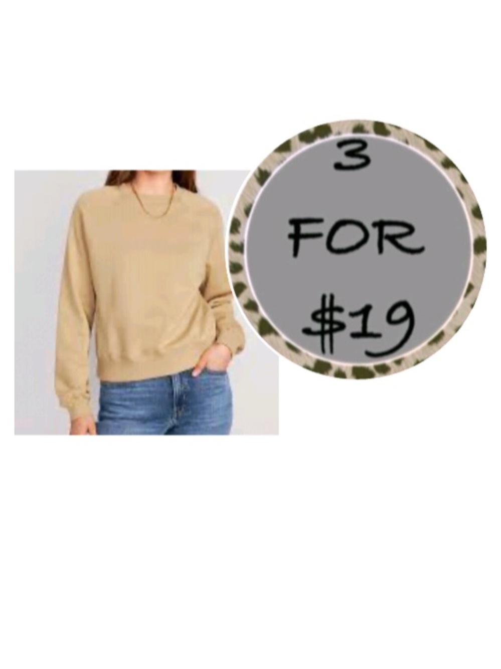 3/$19 Old Navy VintageSoft Terry Raglan Sweatshirt